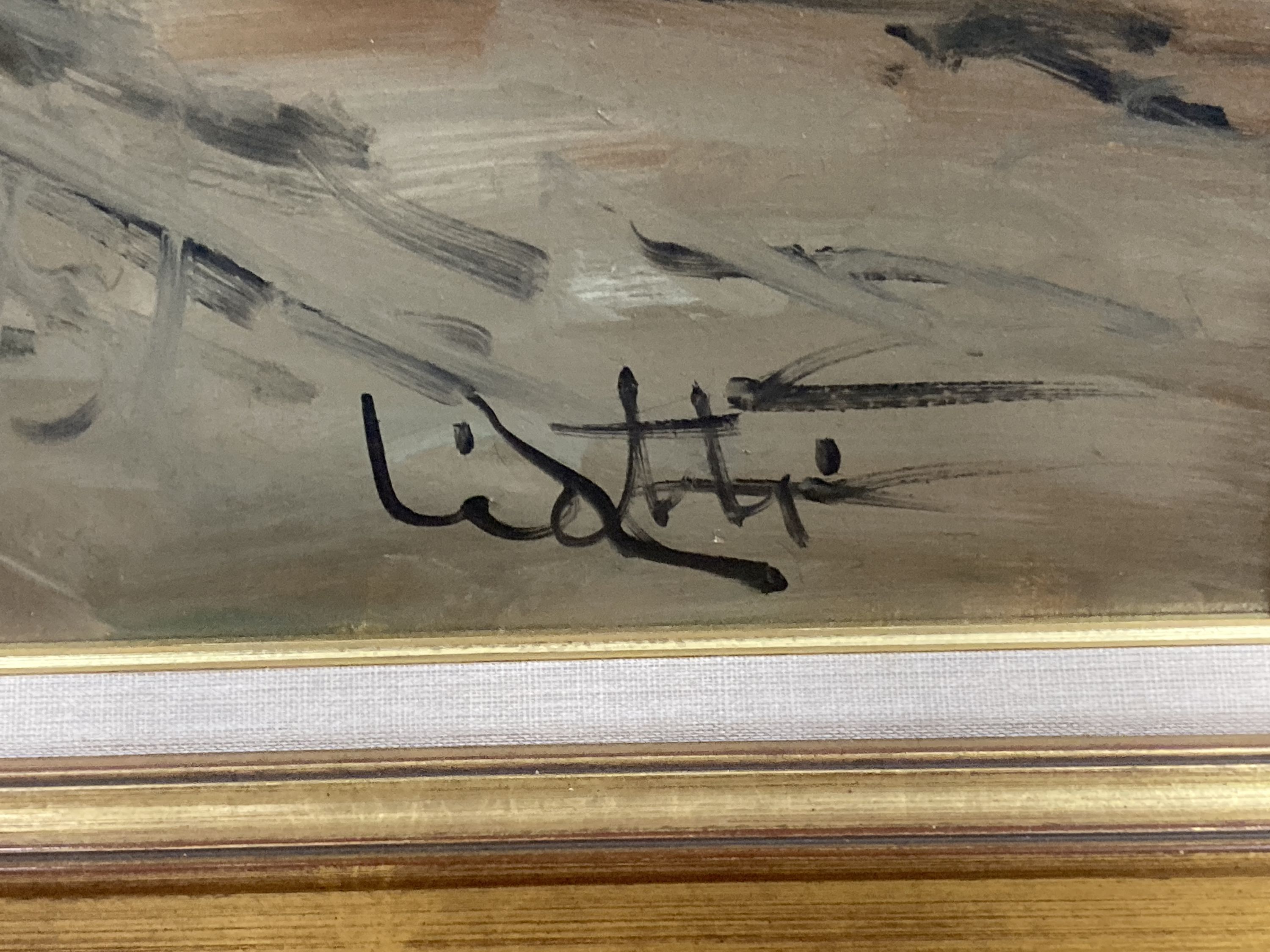 Pietro Virgilio Lietti (Italian, 20th century), oil on board, Rialto Bridge, Venice,